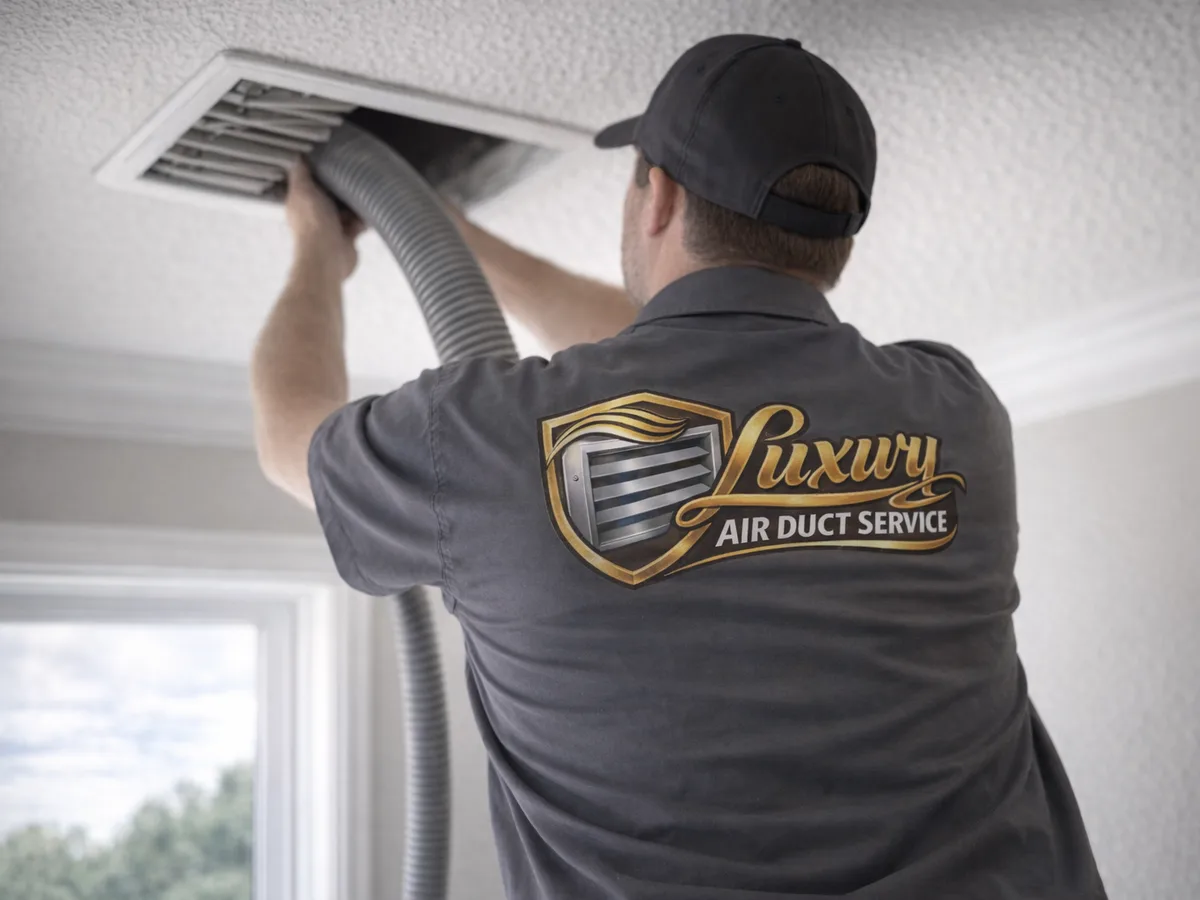 air duct cleaning technician on the job in Orlando, FL